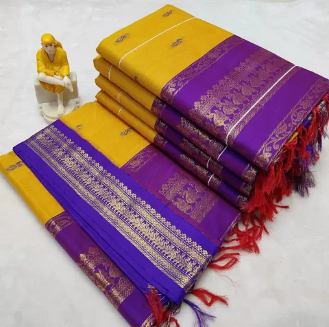 Yellow Kalyani Cotton Saree