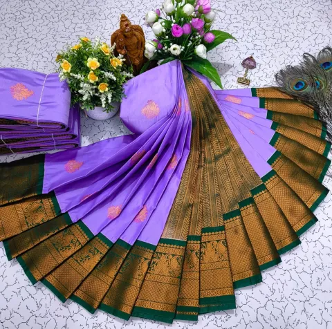 PURPLE KORVAI KOTTANJI TANA SOFT SILK SAREE